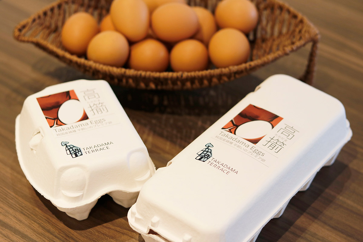 お店で購入できるブランド卵「高擶」は、ビタミンEの1000倍の抗酸化作用のあるアスタキサンチンを豊富に含んでいるといいます